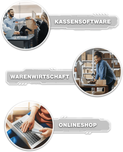 ETRON Kassensoftware, Warenwirtschaft, Onlineshop