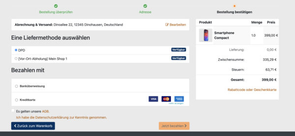 ETRON Pay im Onlineshop