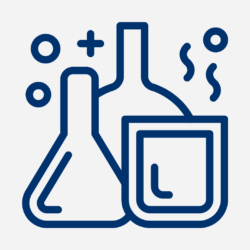 Illustration unterschiedlicher Gefäße mit Chemikalien